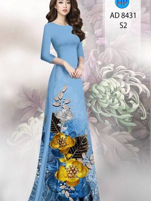 Vải Áo Dài Hoa In 3D AD 8431 26